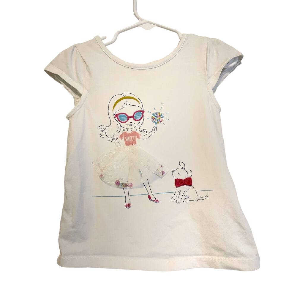 Lydia Jane short sleeve tee shirt top embellished sequin colorful. Size3T.